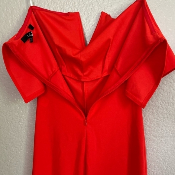 Lulu's Power of Love Red Strapless Jumpsuit Fitted Flared Leg NWT MED - Picture 9 of 16